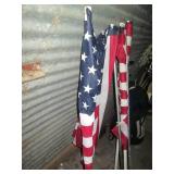 Trio of USA American flags...