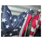 Trio of USA American flags...