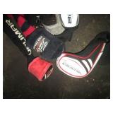 Variety of golf club boots, socks a...
