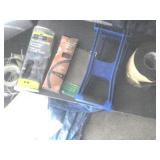 Variety of sandpaper, panel carrier...