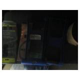 Variety of sandpaper, panel carrier...