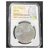 2021 US MORGAN SILVER DOLLAR NGC MS70