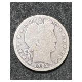1902 US BARBER HALF DOLLAR