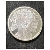 1 TROY OZ .999 FINE SILVER BUFFALO INDIAN ROUND