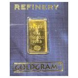 .5 GRAMS .999 FINE GOLD IGR BAR