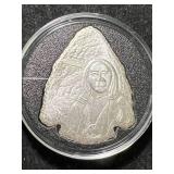 1 TROY OZ .999 FINE SILVER INDIAN HAND-POURED BAR