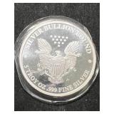 5 TROY OZ .999 FINE SILVER WALKING LIBERTY ROUND