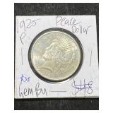 1925 US PEACE SILVER DOLLAR GEM BU