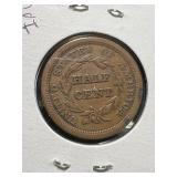 1851 US BRAIDED HAIR HALF CENT