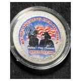 2001 AMERICAN HEROES COMMEM SILVER DOLLAR 1 TROY OZ .999 FINE SILVER