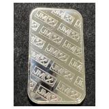 1 TROY OZ .999 FINE SILVER JOHNSON MATTHEY BAR