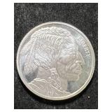 1 TROY OZ .999 FINE SILVER BUFFALO INDIAN ROUND