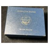 1986 PROOF AMERICAN SILVER EAGLE IN ORIGINAL MINT BOX