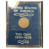 HISTORIC COINS OF THE US 1864 2 CENT PIECE