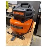 Rigid 6 Gal. 150 PSI Portable Electric Oil-Free Jobsite Pancake Air Compressor with Dual Pressure Gauges and 2-Quick Couplers BRAND NEW # 02106416 MSRP $149