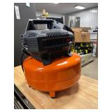 Rigid 6 Gal. 150 PSI Portable Electric Oil-Free Jobsite Pancake Air Compressor with Dual Pressure Gauges and 2-Quick Couplers BRAND NEW # 02106416 MSRP $149