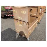 Knaack gang box  job site storage L 49” x H 55” x D 30 ½” (height with lid open 86”)