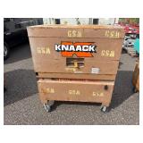 Knaack gang box  job site storage L 49” x H 55” x D 30 ½” (height with lid open 86”)