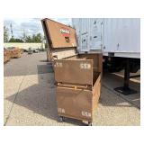 Knaack gang box / job site storage L 60” x H 57” x D 30” (height with lid open 85”)