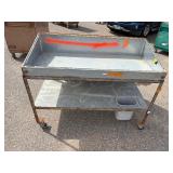 Metal Drafting table on wheels 60” w x 30 ½” d x 45 ½” t