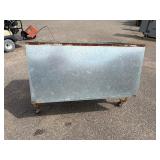 Metal Drafting table on wheels 60” w x 30 ½” d x 45 ½” t