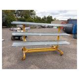 Mobile 3-level cantilever double sided rack 120 ¼”l. x 48” w x 68 ½” t