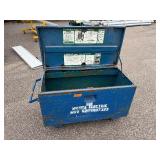 Blue Job Site Chest on wheels, 48”w  x 30” d x 31”