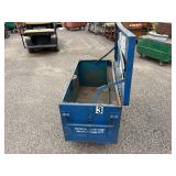 Blue Job Site Chest on wheels, 48”w  x 30” d x 31”
