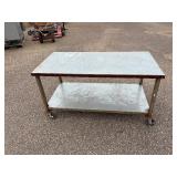 Metal rolling work table 60 ½” l x 30” w x 32 ½”