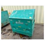 Greenlee Job site storage slant top box  L 49” x H 56 ½” x D 30 ½”