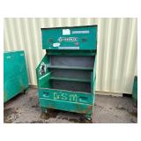 Greenlee Job site storage slant top box  L 49” x H 56 ½” x D 30 ½”