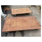 (2) Industrial Steel Flatbed Rolling Carts