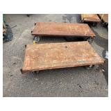 (2) Industrial Steel Flatbed Rolling Carts