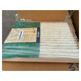 Boxes of Assorted filters: Air Handler 14x20x1, NaturalAire 20x25x1, 16x20x2, 16x24x2, Glasfloss15x18x1