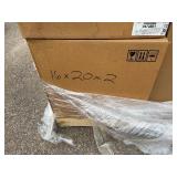 Boxes of Assorted filters: Air Handler 14x20x1, NaturalAire 20x25x1, 16x20x2, 16x24x2, Glasfloss15x18x1
