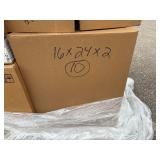 Boxes of Assorted filters: Air Handler 14x20x1, NaturalAire 20x25x1, 16x20x2, 16x24x2, Glasfloss15x18x1