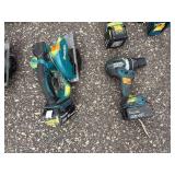 Makita Tools: (2) ReciprocatingSaws (2) BandSaws (3) Drills (2) Flashlights, (3) DC18RC Lithium chargers