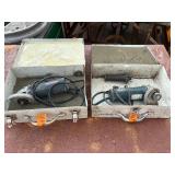 (2) Bosch corded angle grinders in carrying case. Powers up.