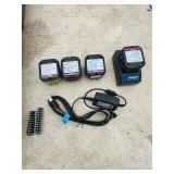 (2) Powers Trak-It C3 Gas Fastening tool in cases; Battery and charger Both power up