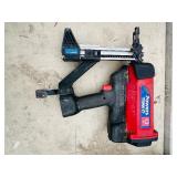 (2) Powers Trak-It C3 Gas Fastening tool in cases; Battery and charger Both power up