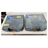 (2) Powers Trak-It C3 Gas Fastening tool in cases; Battery and charger Both power up