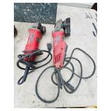 7 corded tools: Bosch angle grinders, Milwaukee angle grinder &  Dewalt right angle drill & angle grinder