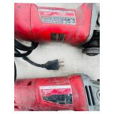 7 corded tools: Bosch angle grinders, Milwaukee angle grinder &  Dewalt right angle drill & angle grinder