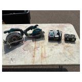 (2) Makita XSC01 handheld circular saws with 2 18V 3.0 AH batteries & a DC18RA charger