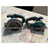 (2) Makita XSC01 handheld circular saws with 2 18V 3.0 AH batteries & a DC18RA charger