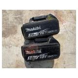 (2) Makita XSC01 handheld circular saws with 2 18V 3.0 AH batteries & a DC18RA charger