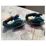 (2) Makita XSC01 handheld circular saws with (1) 18V 3.0 AH  and (1) 4.0 AH batteries & a DC18RA charger