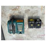 (2) Makita XSC01 handheld circular saws with (1) 18V 3.0 AH  and (1) 4.0 AH batteries & a DC18RA charger