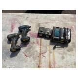 (2) Makita impact drivers with (2) 18V batteries & a DC18RC charger