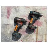 (2) Makita impact drivers with (2) 18V batteries & a DC18RC charger